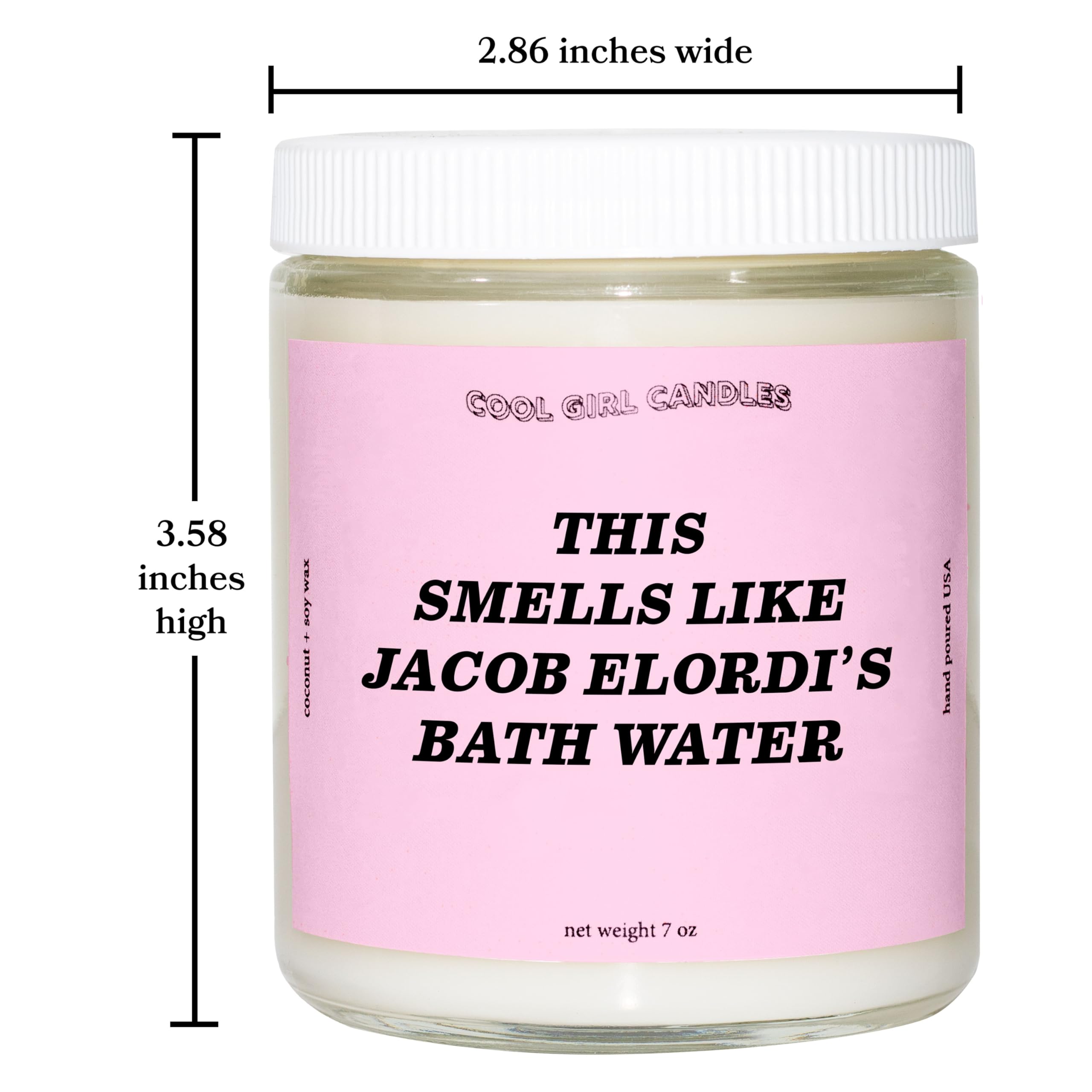 Cool Girl Candles | This Smells Like Jacob Elordi's Bath Water Candle | Prayer Candle Gift for Her 40+ hours burn time lavender, sweet orange, musk scented merch