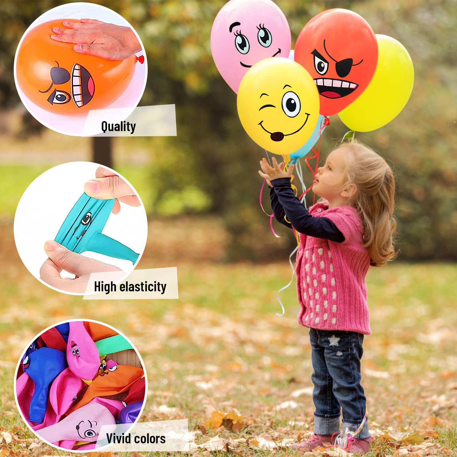 Palloncini Smiley 100pcs Emoticon Palloncini Festa Palloncini Rotondo
