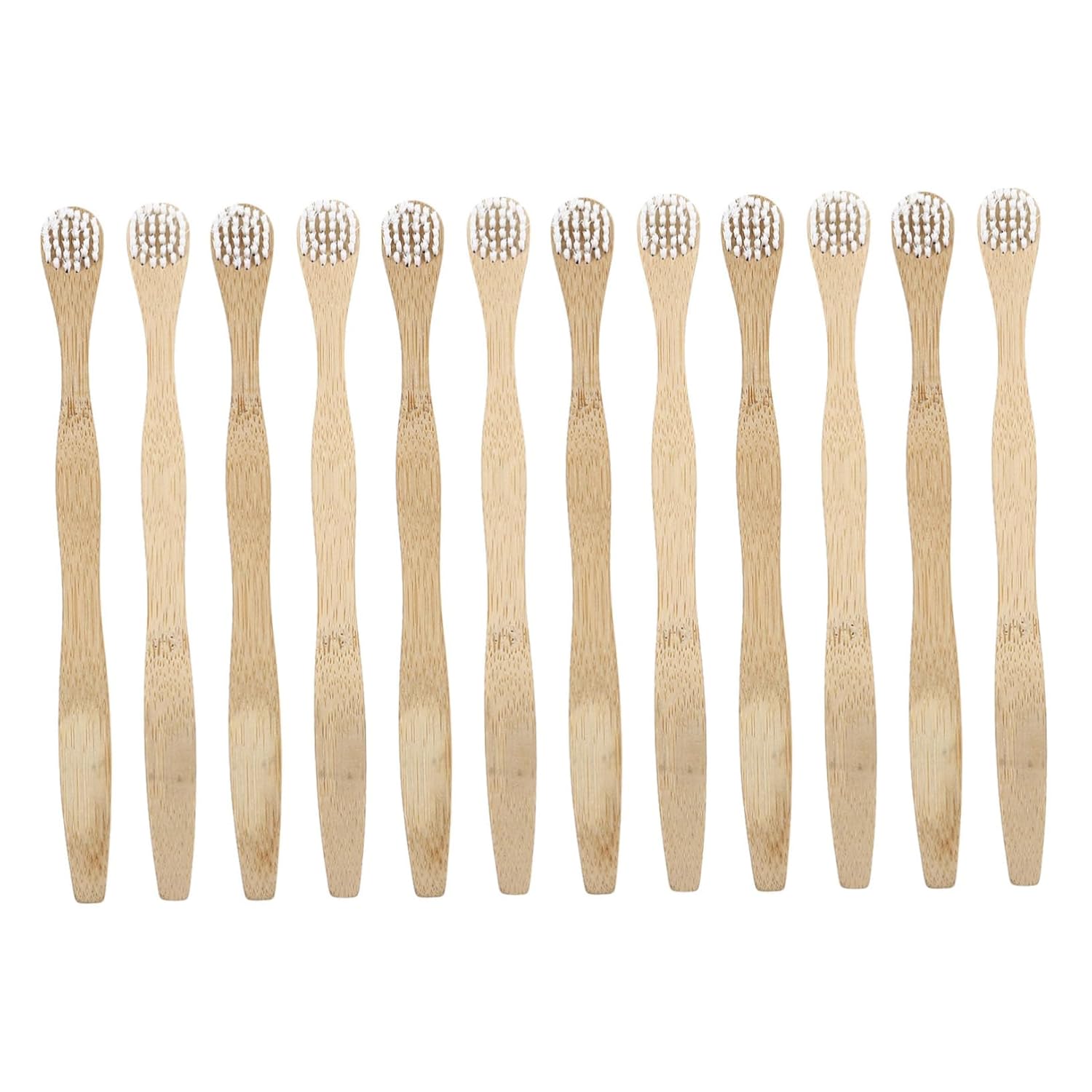 SECFOU 12pcs Eco-friendly Bamboo Tongue Coating Scrapers Natural Tongue Cleaner for Oral Care