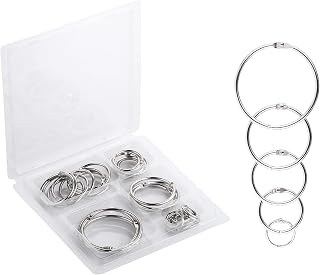 Mr. Pen Loose Leaf Binder Rings, 36 Pack Assorted Sizes 0.6-2 Inch, Durable Iron Book Rings for Journals, Keys, Scrapbooking & DIY