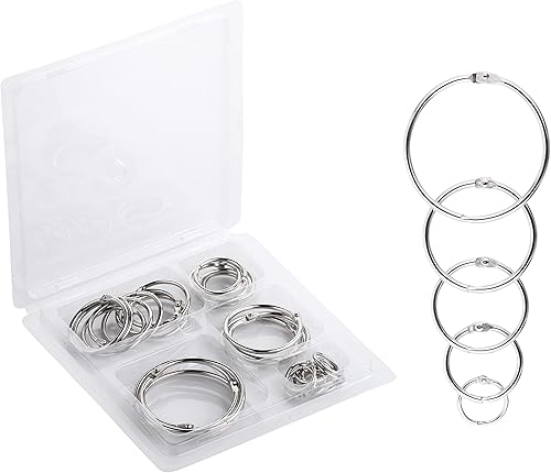 Mr. Pen - Anillos para carpeta, anillo de hojas sueltas, 36 unidades, varios tamaños