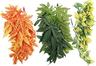 Ipetboom 3 Pçs Escalada Pet Rattan Plantas De Aquário Artificial Plantas De Répteis Plantas De Répteis Videiras Planta De Terrário Réptil Lagarto Videiras Gaiola Simulação De Planta De