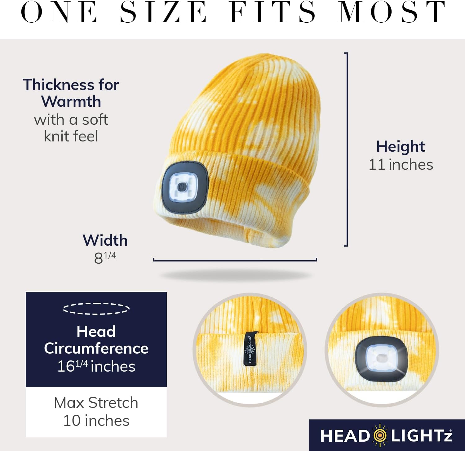 HEAD LIGHTZ® Rechargeable LED Beanie Hat – Hands-Free Lighted Cap for Running, Walking & Camping – As Seen on Oprah’s Favorite Things – Machine Washable, Unisex - Image 2