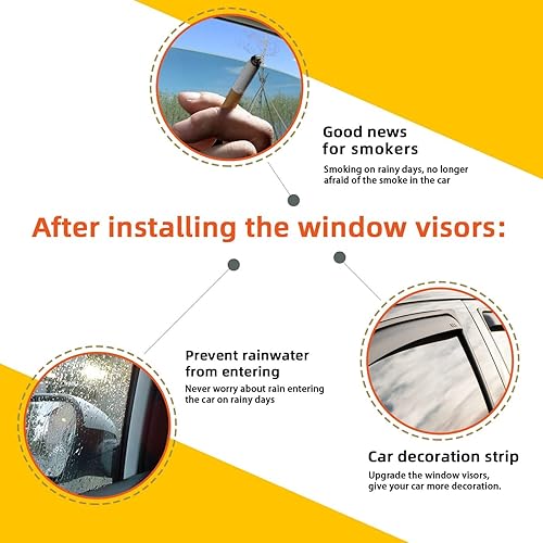 Miniatura 4 de 2 viseras de ventana de canal compatibles con Ford Ranger 1993-2011 1994-2010 Mazda B2300/B2500/B3000/B4000 de cabina regular y extendida para