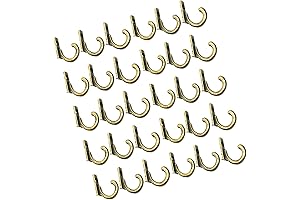 Antique Brass Hooks: 30pc Wall-Mounted Hook Hangers for Versatile Organization