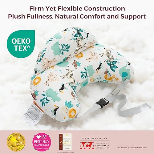 Vista 3 de Momcozy - Almohada de lactancia con barrera de seguridad pionera: más ancha para mayor apoyo a mamá y bebé, facilita la lactancia. manos libres, se