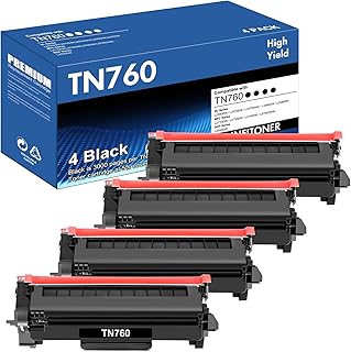 TN760 Toner for Brother Printer TN-760 Toner Cartridge Black Replacement for Brother TN760 TN 760 TN730 TN-730 for MFC-L2710DW HL-L2395DW HL-L2350DW HL-L2370DW Printer (Toner TN-730/TN-760, 4-Pack)