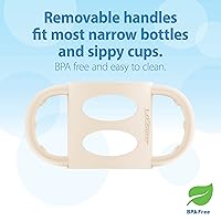 Vista 2 de Dr. Brown's Milestones - Manijas de biberón 100% de silicona, estrechas, crudas, 1 paquete, 13.1 ft+