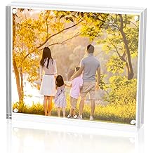 Acrylic 4x4 Square Picture Frame, Magnetic Acrylic Picture Frames for 4x4 or 3x3 Pictures Display, Clear Double Sided Thick Picture Frames, Photo Frames Desktop Display