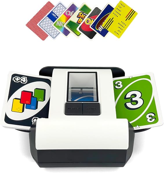 Automatischer Kartenmischer, 2000 mAh wiederaufladbarer Akku, 2 Decks, ultra-leise, elektrische Kartenmischmaschine für Poker, Bridge, Blackjack, Skip-Bo, Phase 10, Casino-Nächte und Familienspiele - 1