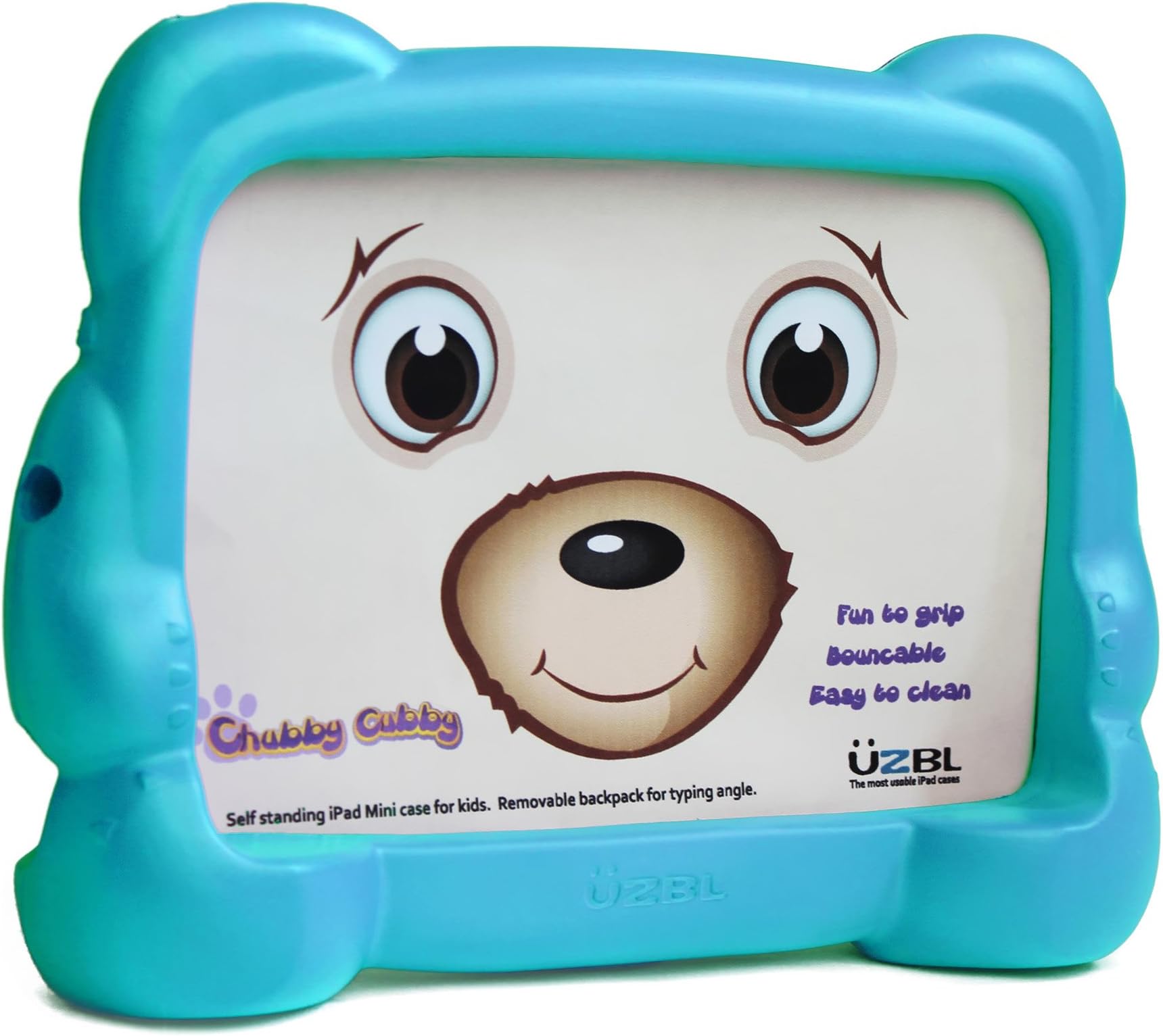 Chubby Cubby Adorable Kids Case for iPad Mini (Aqua Blue)