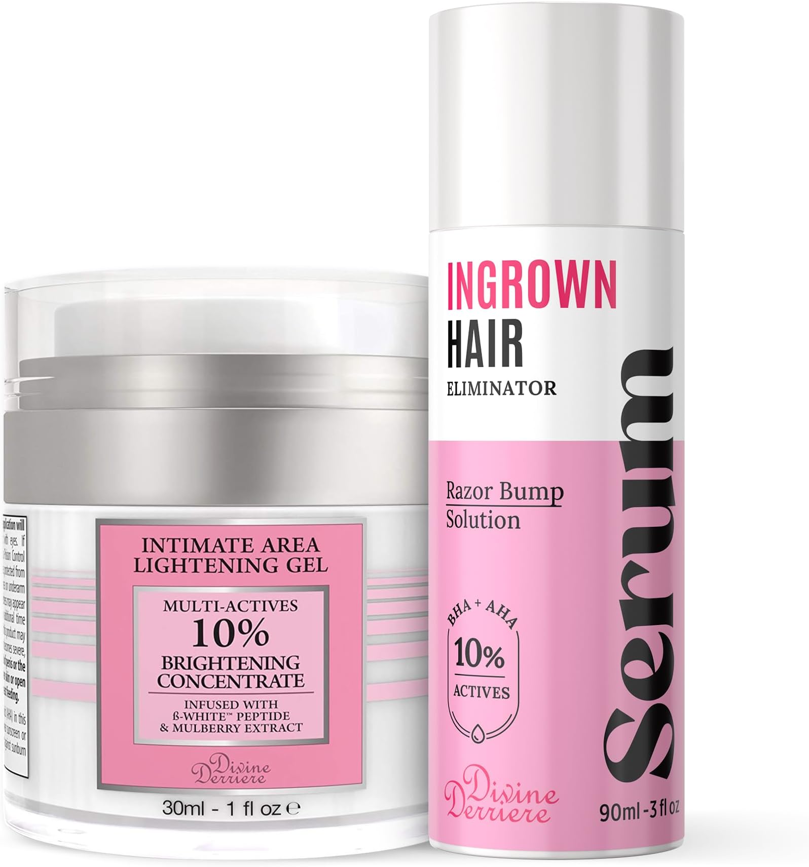Intimate Skin Lightening Gel for Body and Bikini Area & Ingrown Hair Eliminator Serum Provides the Most Effective Combination For Fading Dark Spots & Removing Ingrown Hairs