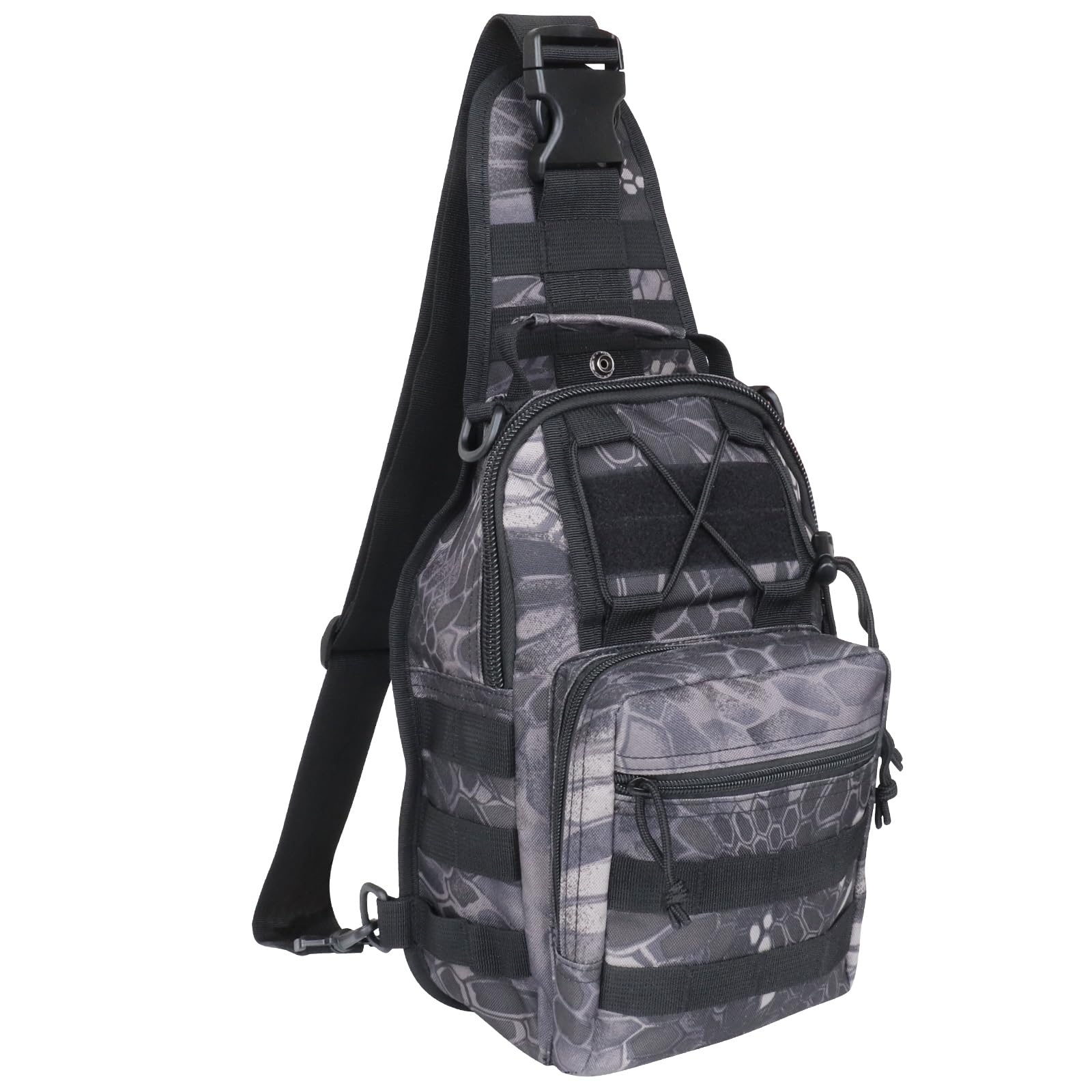 Qcute Tactical Backpack, Waterproof Military Cross-body Molle Sling Shoulder Backpack Chest Bag for Outdoor Every Day Carry