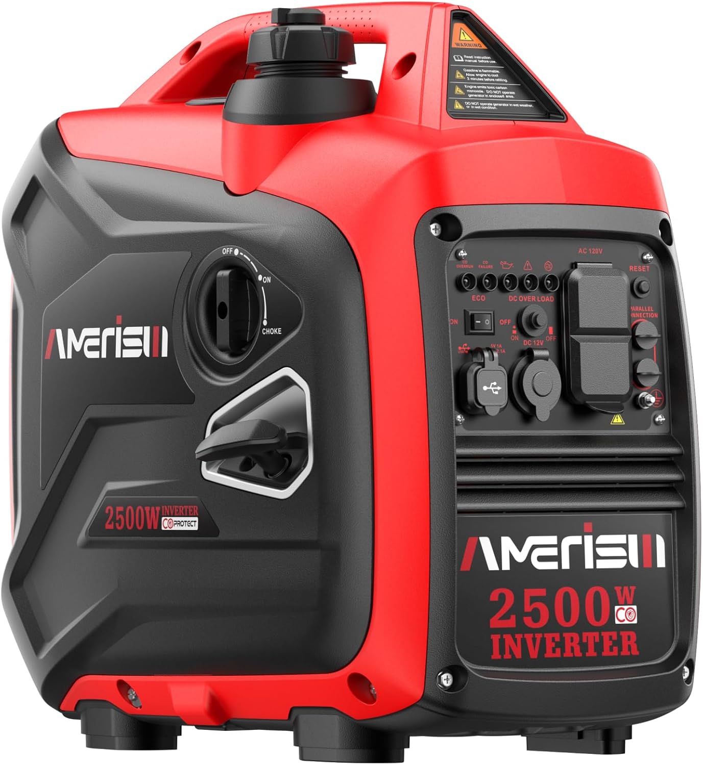 2500W Gas Powered Portable Inverter Generator, Quiet Generator with CO Sensor, EPA Compliant for Camping, Home Backup, Emergency, Tailgating