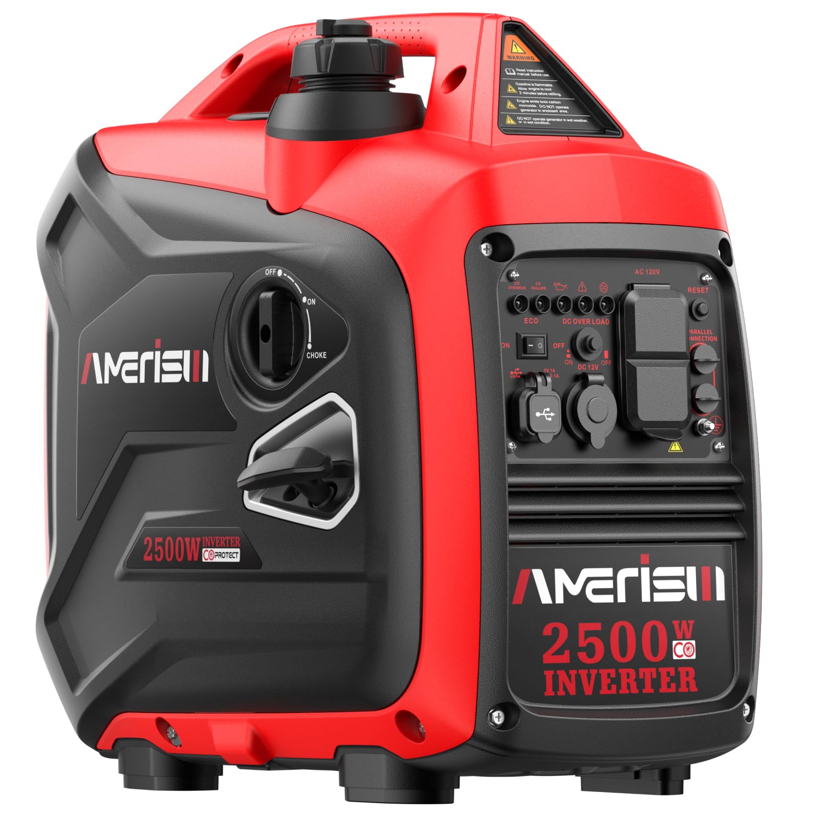 AMERISUN 2500W Gas Powered Portable Inverter Generator, Quiet Generator with CO Sensor, EPA Compliant for Camping, Home Backup, Emergency, Tailgating, 2025 Version-image-24