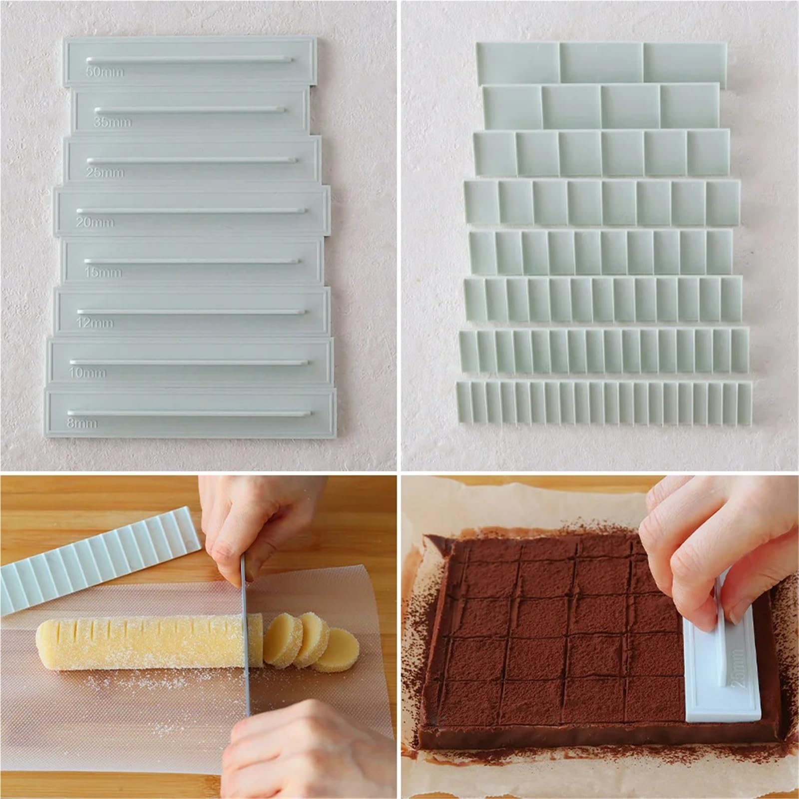 Cortador de galletas antiadherente | Con regla de escala, herramienta for hornear galletas y pasteles DIY