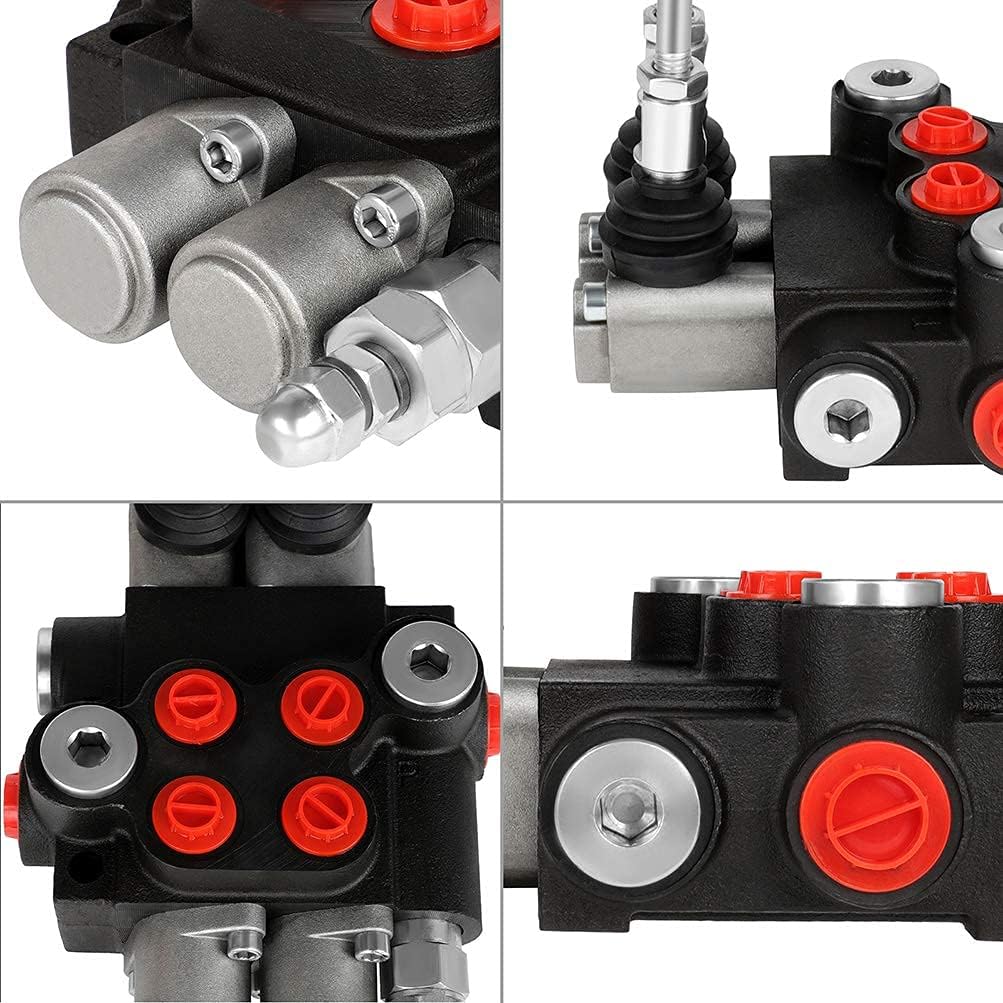 2 Spool 21 GPM 3600 PSI Hydraulic Control Valve SAE Ports Double Acting