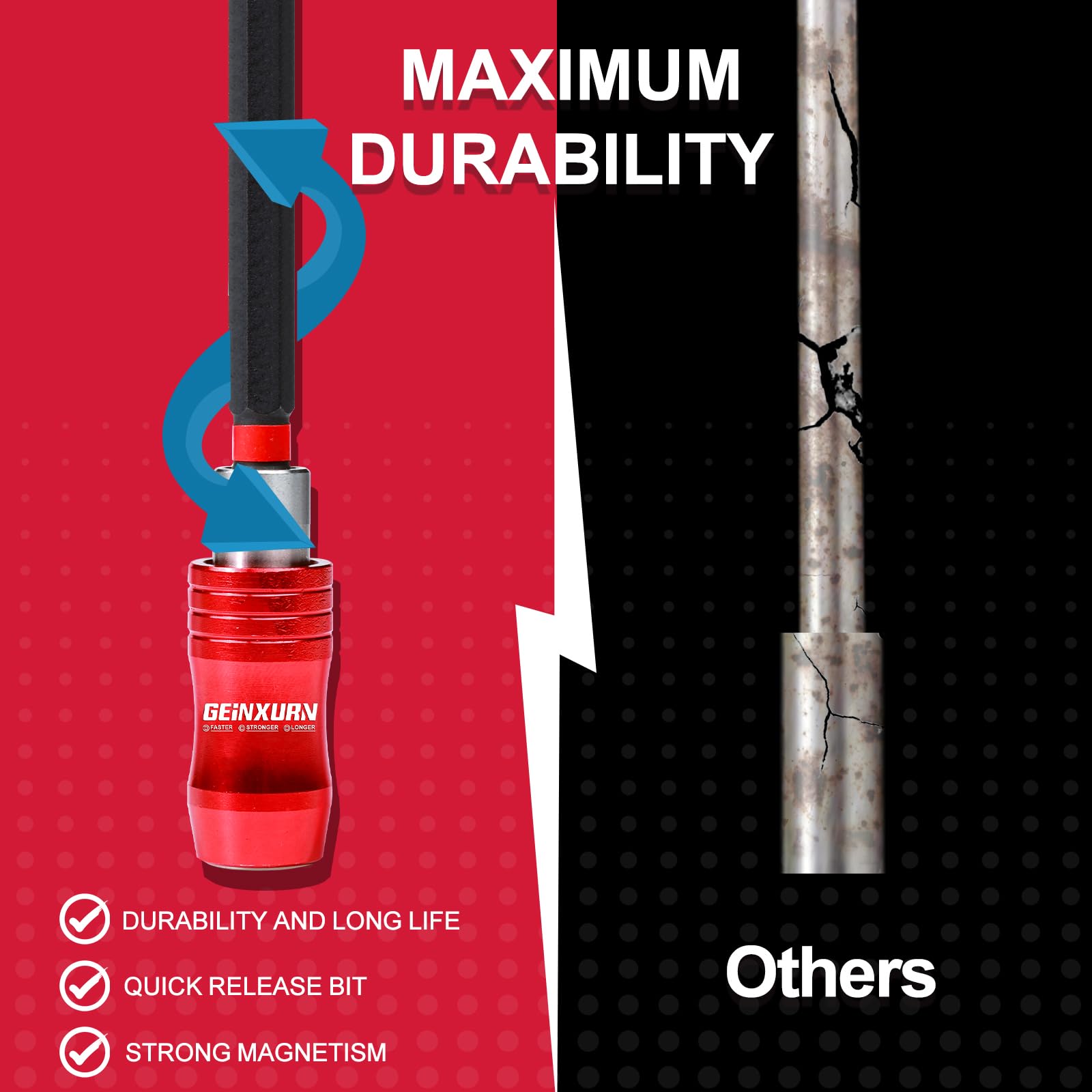 Geinxurn Impact Screwdriver Bit Holders - 3PC -6 Geinxurn Impact Screwdriver Bit Holders - 3PC -6