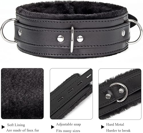 Miniatura 4 de Gargantilla de cuero tamaño ajustable para mujereshombres, rosa, negro, morado, rojo