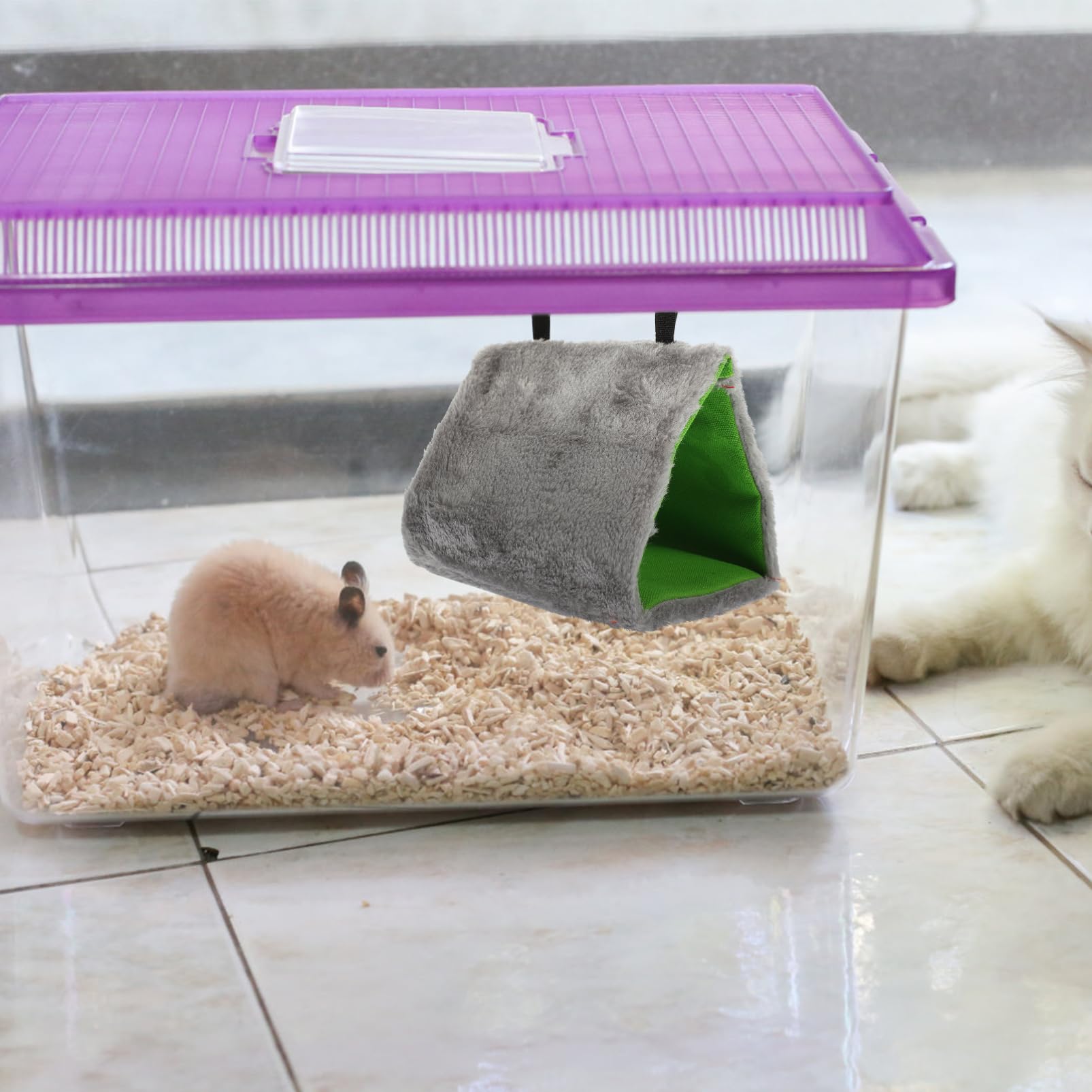 POPETPOP 5pièces Hamac Suspendu pour Oiseaux Nid Douillet Peluche pour Perruches Et Petits Animaux Lit Chaud Et Confortable pour Oiseaux à Suspendre pour Canaris Et Hamsters