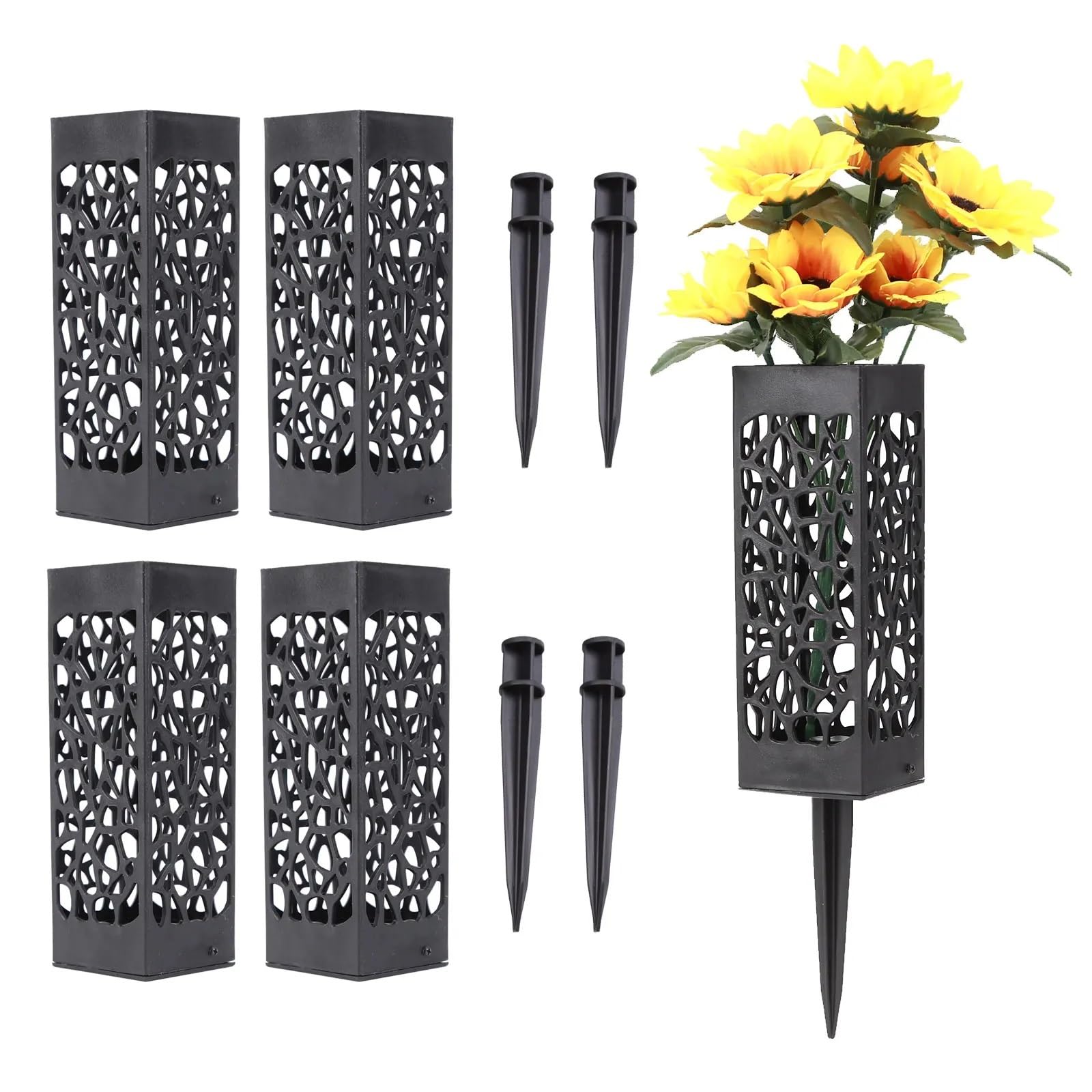 Grave Vase Flower Implement Cone Vases Cemetery Memorial Accessories For Gravestone Outdoor Ground Flowers Markers For mourning
