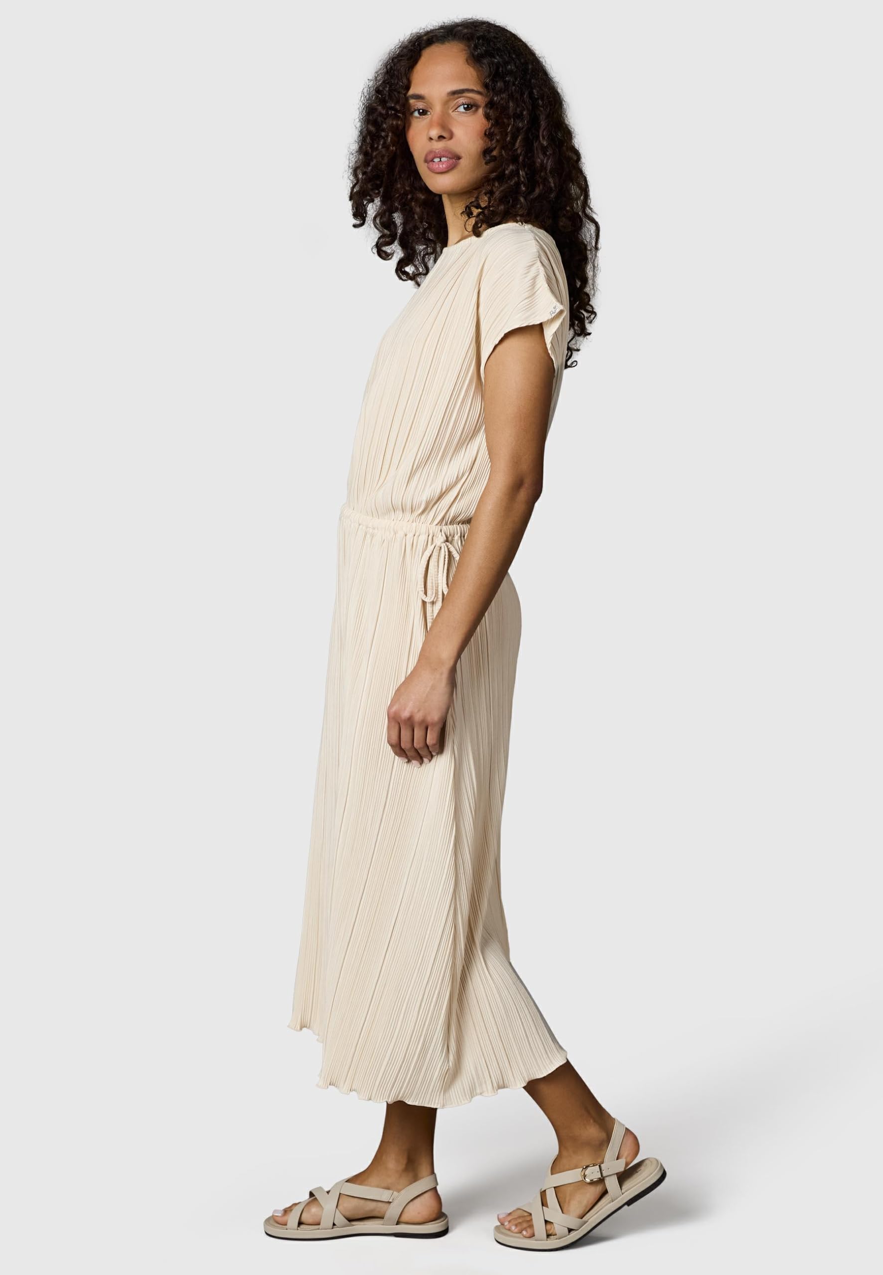 Ragwear Damen festliches Plissee-Sommerkleid leichtes Kurzarm Midikleid Galit YOUMODO XS-XXL