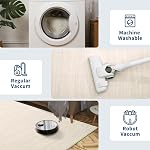 GarveeHome 5x7 Modern Solid Area Rug for Living Room Bedroom Contemporary Minimalist Throw Floor Cover Non-Slip Low Pile Carpets Ivory Simple Area Rug for Dining Room Nursery Room Dorm Home