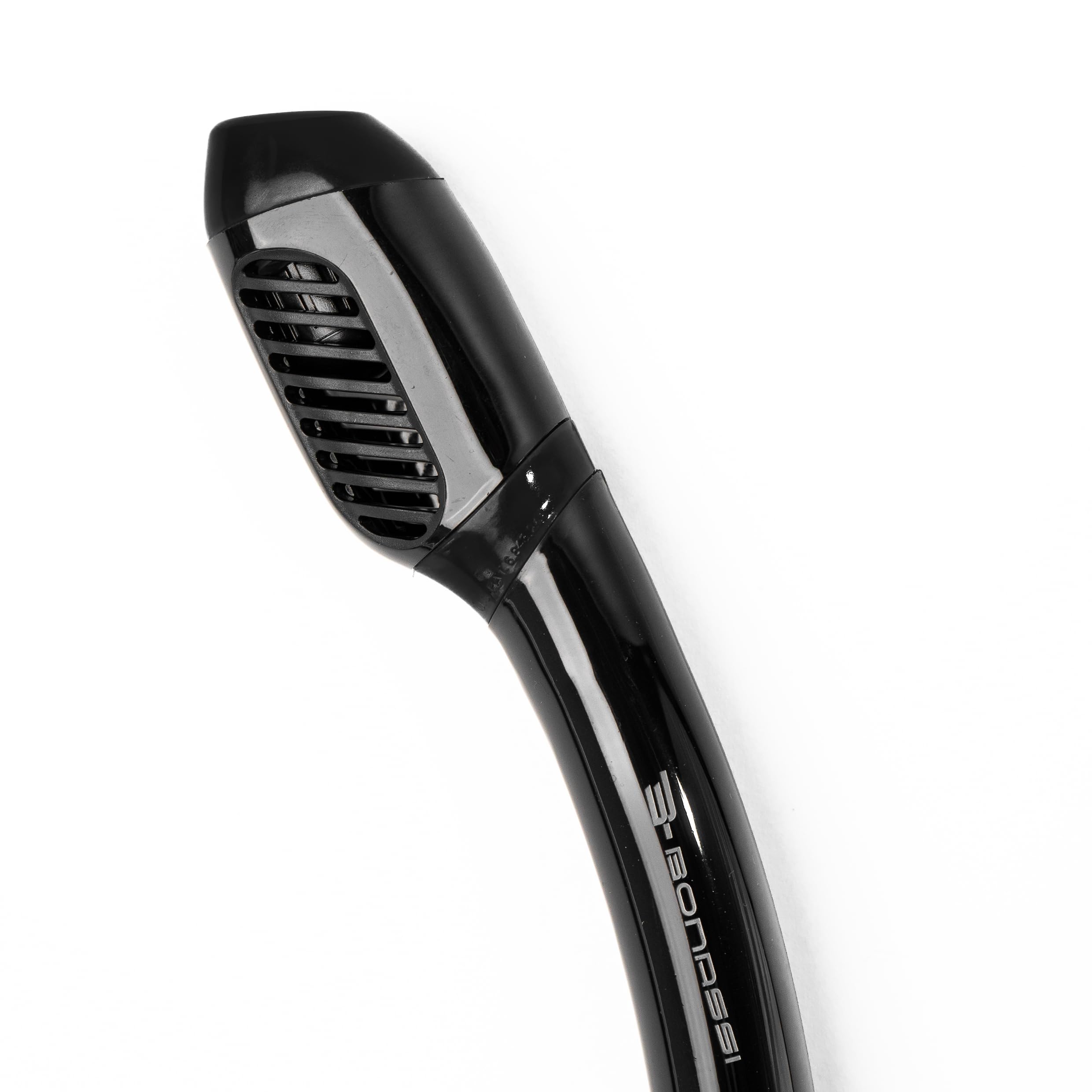 Bonassi Adult Dry Top Aruba Snorkel Black/Black with Silicon Mouthpiece for Snorkeling and Scuba Diving, Mouthpiece for Snorkeling, Mouthpiece Snorkeling with Scuba, Adult Mouthpiece Snorkeling Scuba