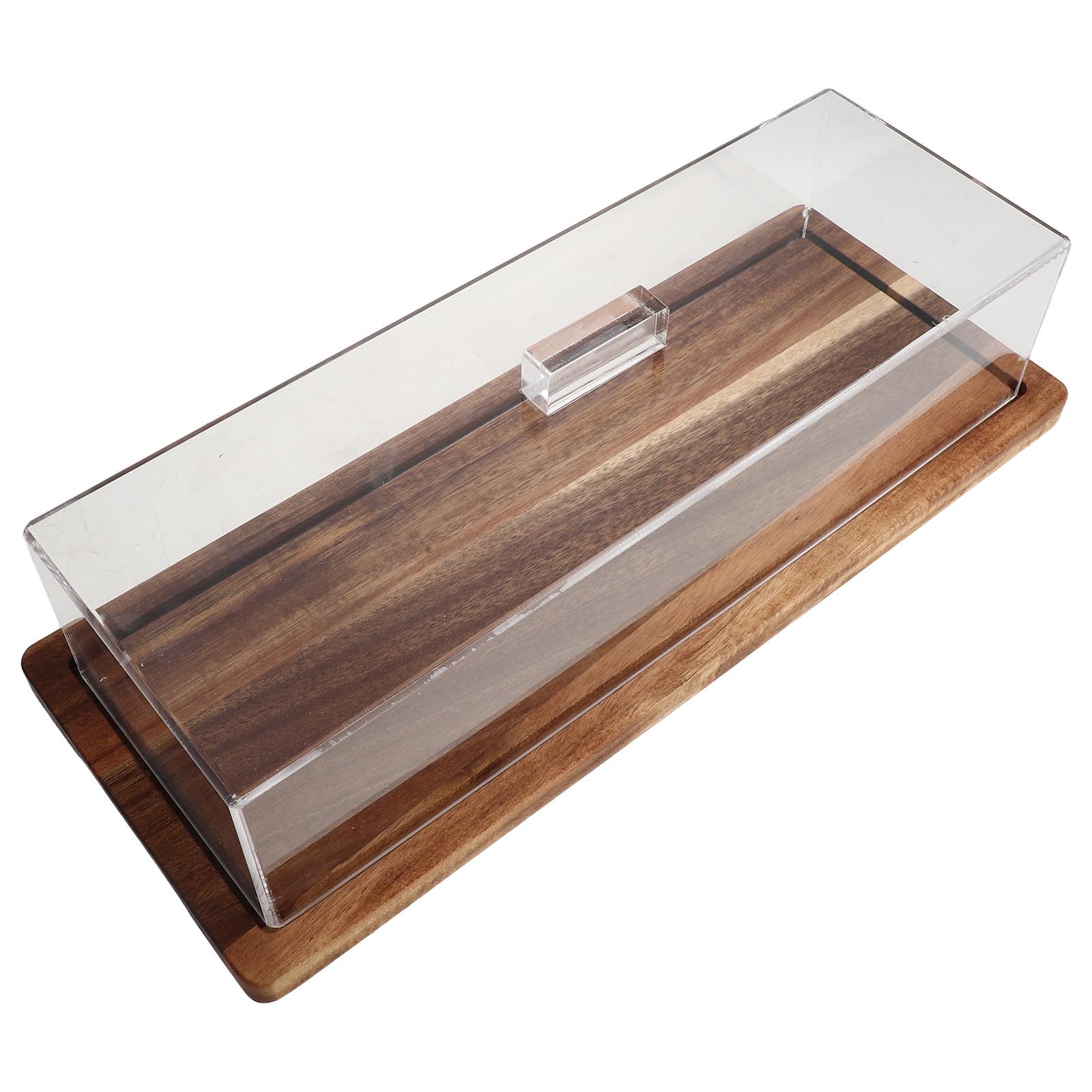 Homoyoyo Expositor Rectangular de Madera y Acrílico para Queso y Galletas