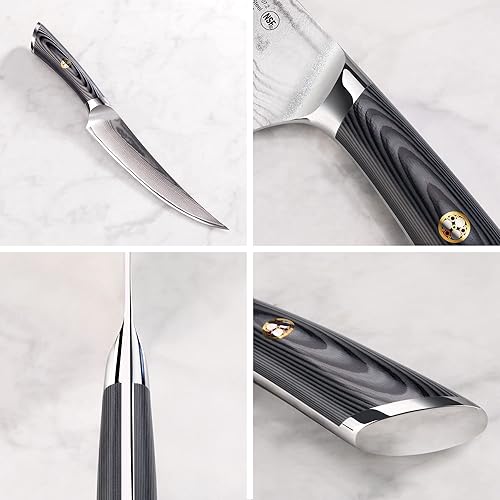 Miniatura 4 de Cangshan NAKA Series 503084 X-7 - Cuchillo de deshuesado de acero forjado de 7 pulgadas con funda