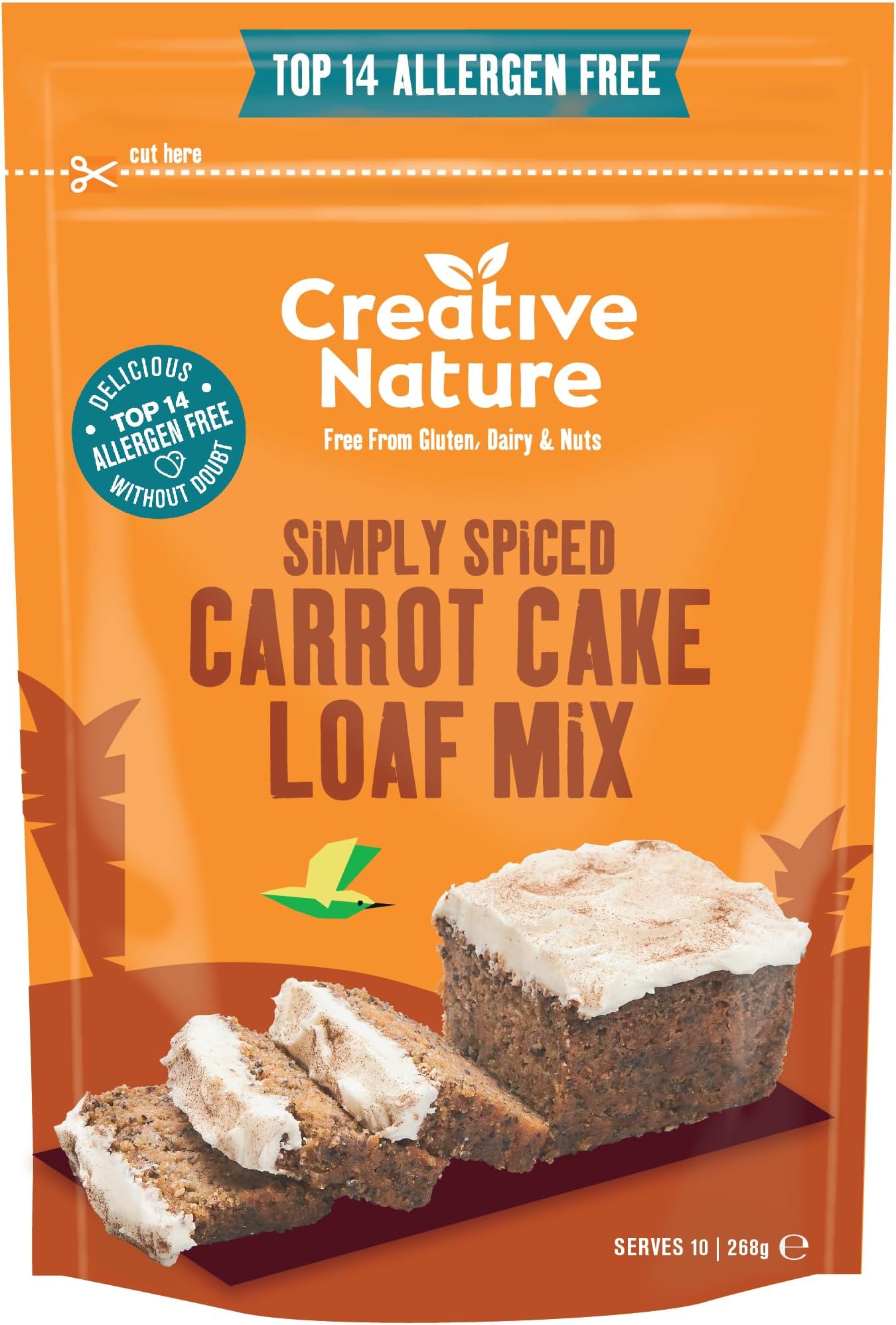 Gluten Free Cake Mix | Carrot Cake | Vegan & Free From Baking Mix | Gluten Free, Nut Free, Dairy Free & 100% Allergen Free | 268g