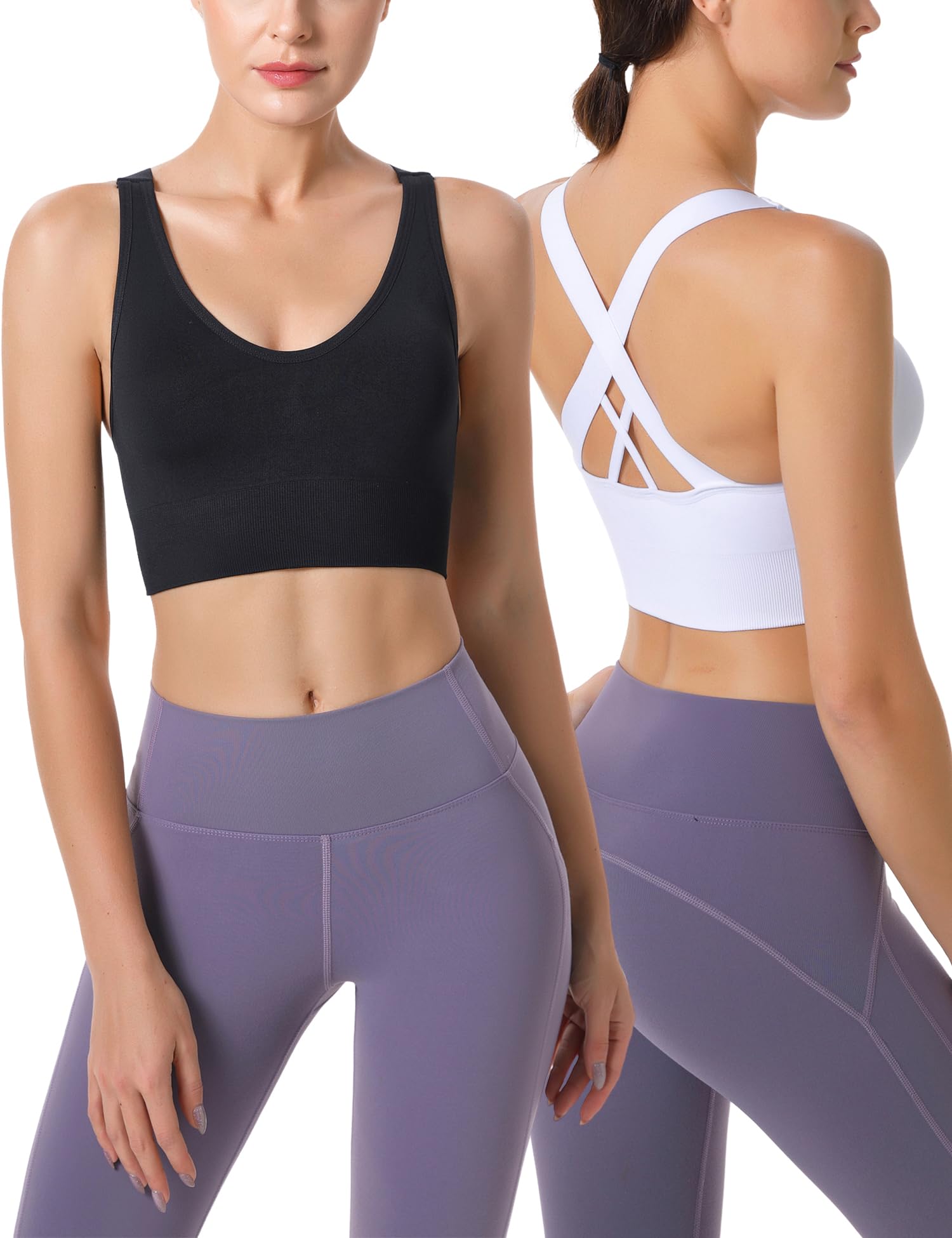 Soutien Gorge de Sport Femme Brassiere Sport Femme Dos Croisé Grande Taille Brassière sans Armature Push Up BrassièRe Sport Femme Maintien Fort Top de Sport S-XXL