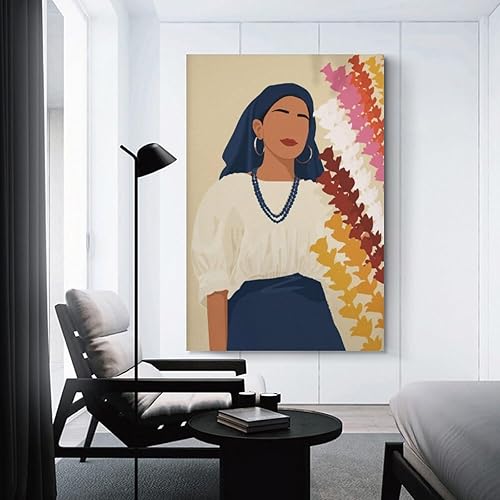 Miniatura 3 de Impresión de El Salvador, póster de mujeres salvadoreñas, vestido tradicional, desfile de palmeras, retrato de El S, lienzo de pintura artística