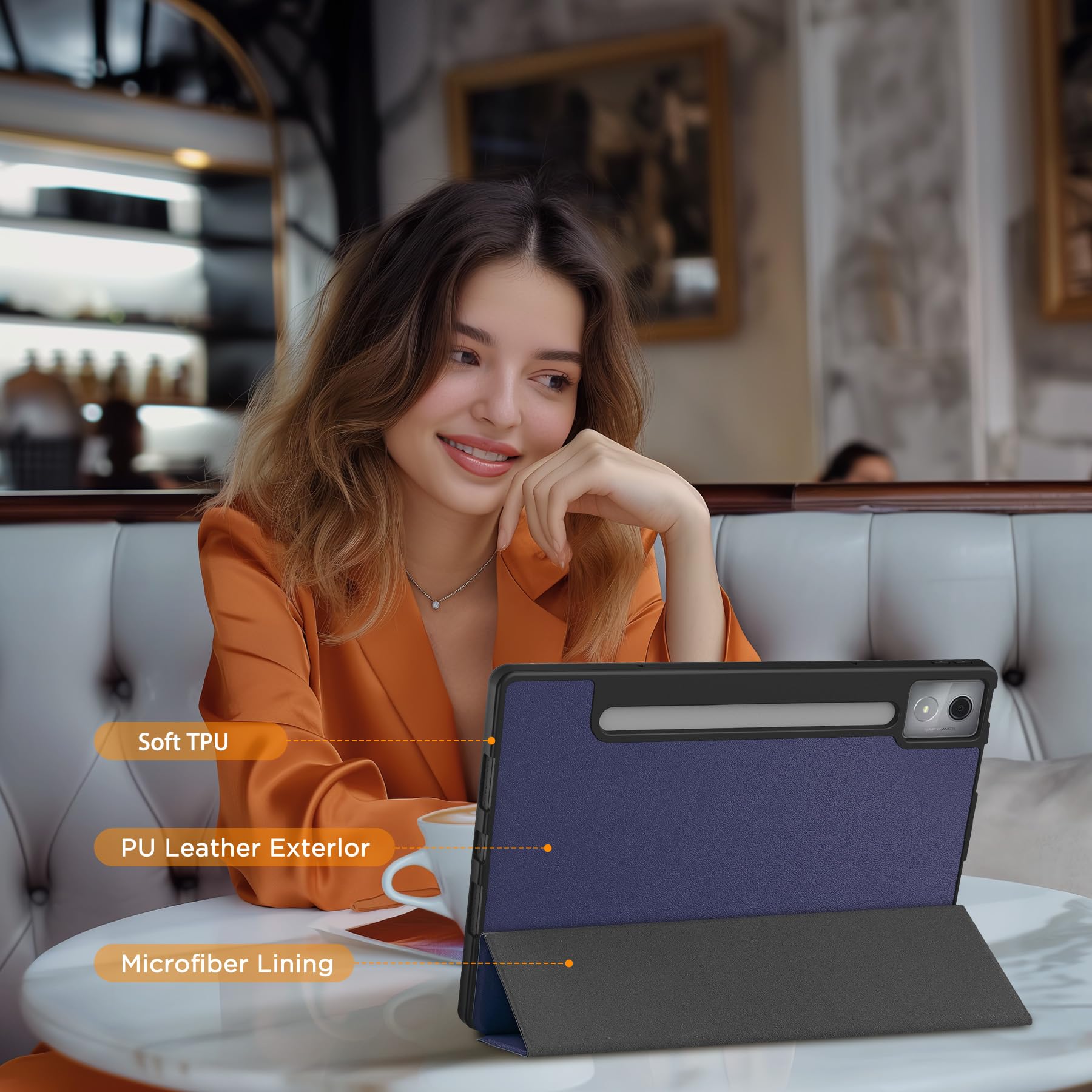 JRTAL For Lenovo Idea Tab Pro TB373FU Coque,360°Rotation Housse Rotatif étui Coque Avec Rabat For Lenovo Idea Tab Pro TB373FU 12.7" Tablet(Non