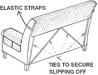 Vista 3 de Celine Linen Bloomingdale - Funda acolchada reversible de 2 tonos con bolsillos inteligentes de almacenamiento de doble cara, antideslizante, ideal