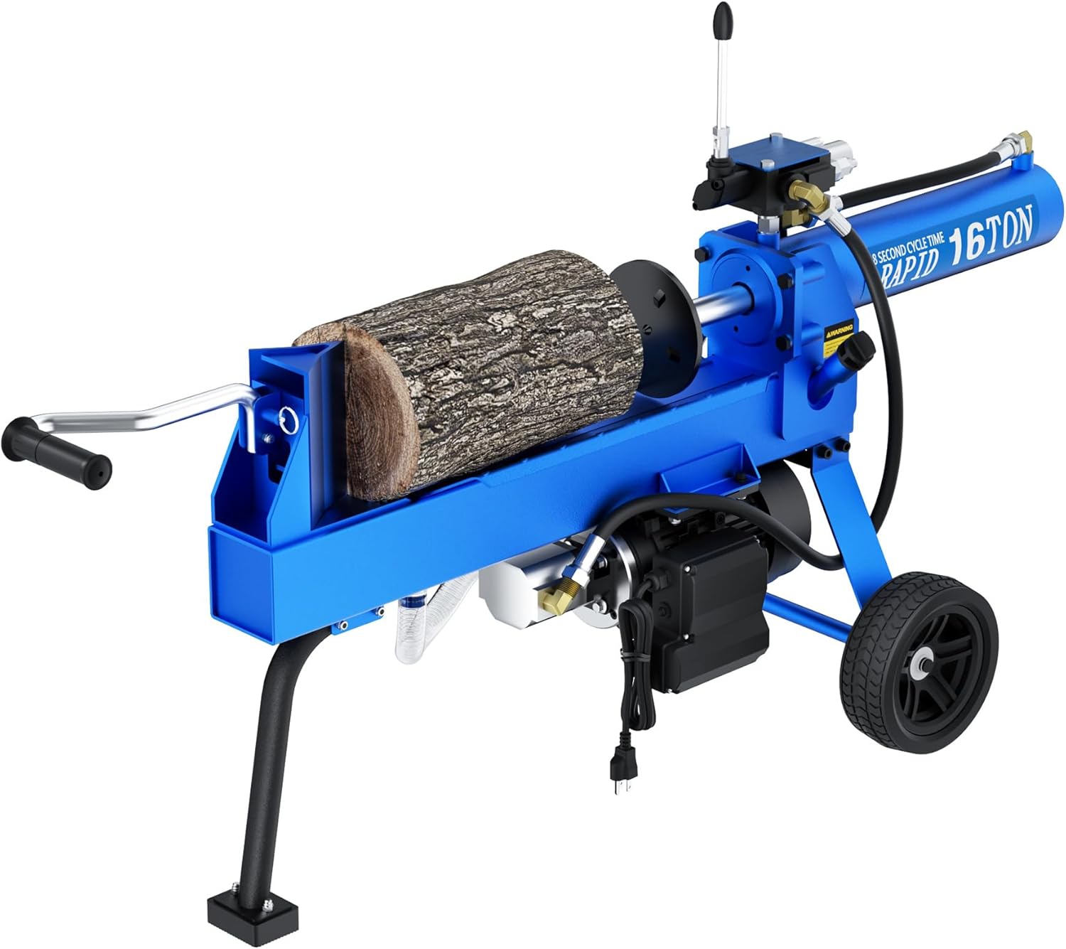 16-Ton Electric Log Splitters for Firewood 21" x 16", Low Noise 17.5Amp Wooden Firewood Splitter W/1600W Brushless Induction Motorm Hydraulic Pump, Electric Wood Splitter for Forestry