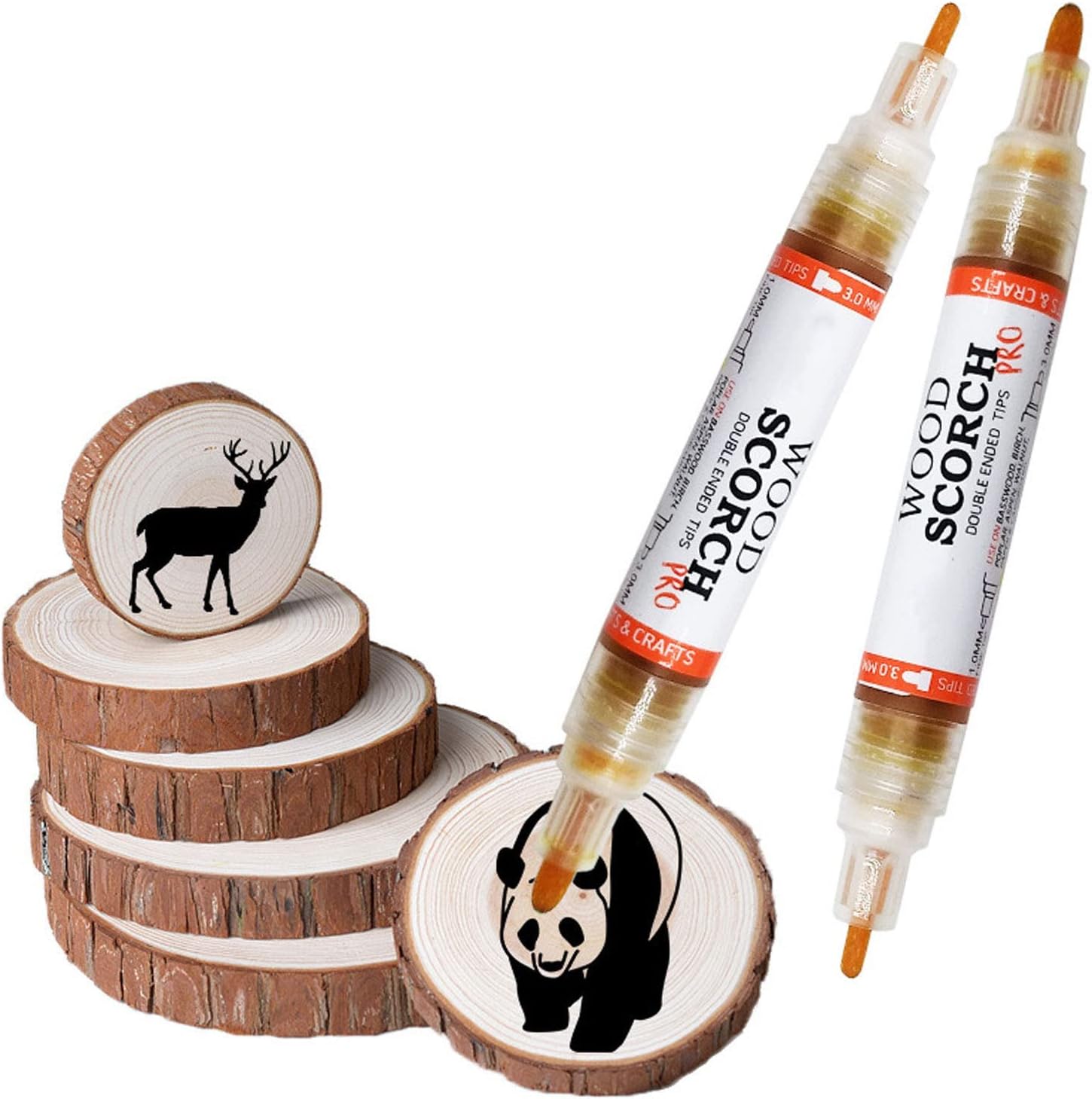 Amazon.co.jp 2個のウッドバーニングペンマーカー、ケミカルウッドバーニングマーカー、パイログラフィーマーカー、DIYウッド