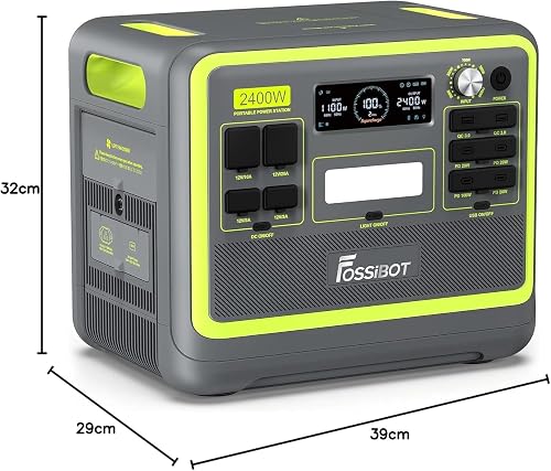 FOSSiBOT F2400 Generateur Electrique Portable, 2048Wh Batterie LiFePO4 Station électrique, 3 Sorties CA 2400W (4800W Pic) 230V Groupe Electrogene Solaire pour Camping, Voyage Maison/Bureau - 3