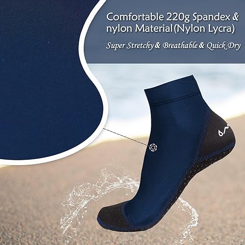 Vista 35 de OMGear Calcetines de agua a prueba de arena, calcetines de buceo de secado rápido para arena, fútbol, playa, voleibol Negro02