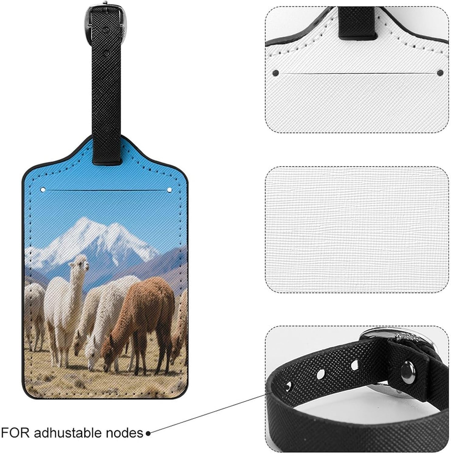 Llama PU Leather Luggage Tag for Suitcases image 4