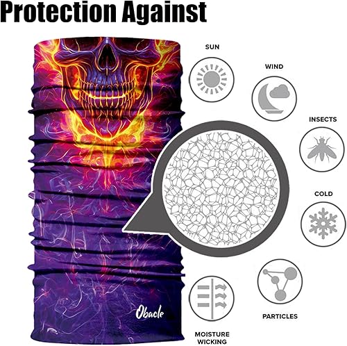 Miniatura 169 de Obacle - Tapabocas con cuello polar y de estilo de pañuelo contra el polvo y el sol para hombre y mujer Calavera Azul Ojo y Nariz