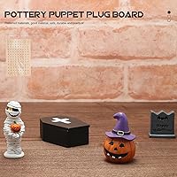 Vista 6 de 2 piezas de soporte de pintura, base de pasatiempos, soporte de piezas de madera y arcilla, estante de exhibición de cerámica para esculpir