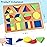 Alphabet Puzzle Wooden Puzzles for Toddlers 3 4 5 Year Old, ABC Shape Learning Toddler Toys with Puzzle Board & Letter Blocks, Preschool Educational for Girls Boys, Puzzle Geometric