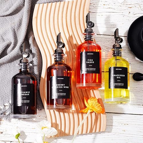 Miniatura 42 de Molimoli Botella dispensadora de aceite de oliva para cocina, dispensador de aceite con vertedor pesado, dispensador de botellas de vidrio