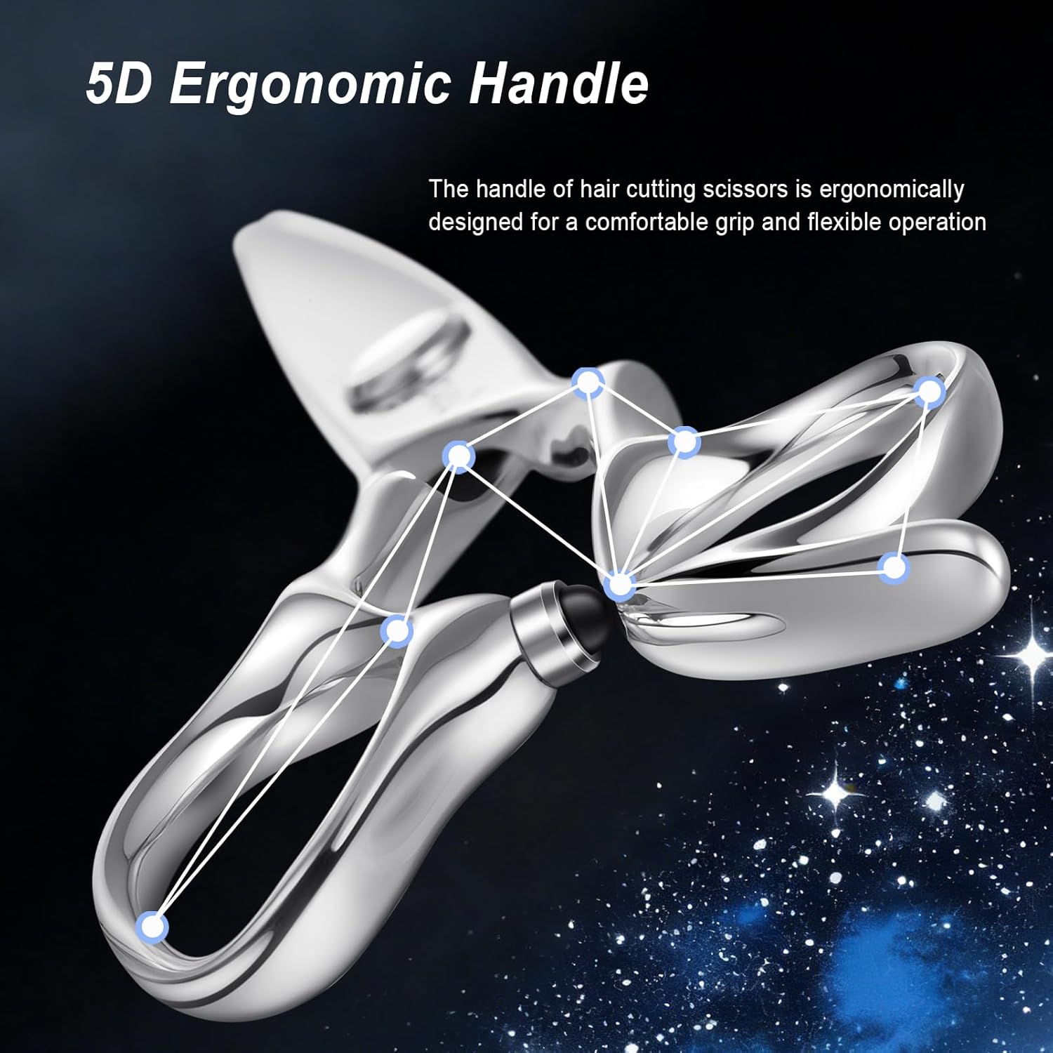 Professional Barber Scissors 6.0", Cobalt Alloy Steel Hair Cutting Scissors with Sharp Convex Blades for Precision Cutting, Ideal for Salon Stylists & Home Haircut -Silver