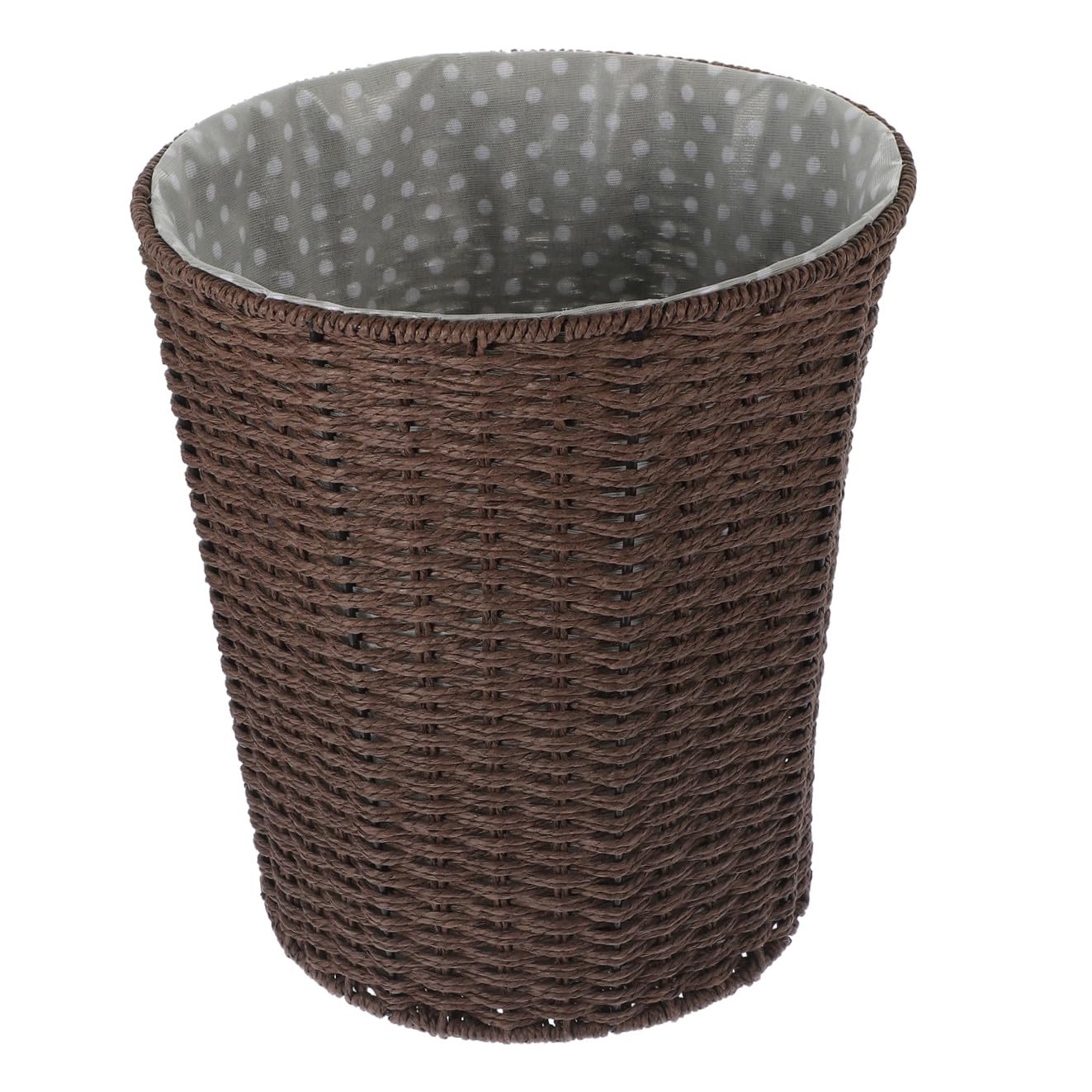Cabilock Rattan Wastebasket Woven Storage Basket with Liner Multipurpose Trash Bin for Living Room Kitchen Bedroom Home Organization Random Color Random Color