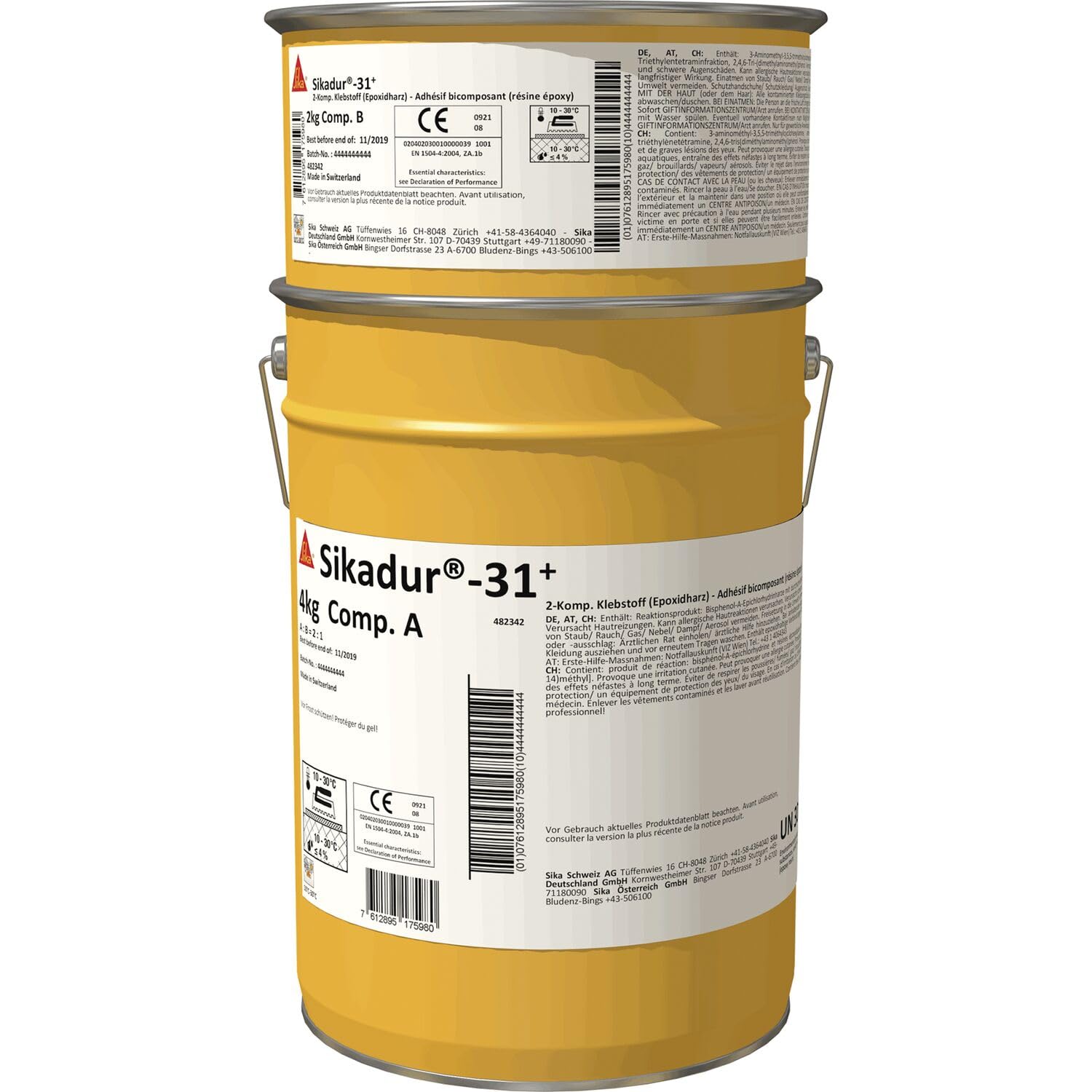 Sika – Sikadur 31+ – Pegamento epoxi multiusos bicomponentes, 6 kg, gris