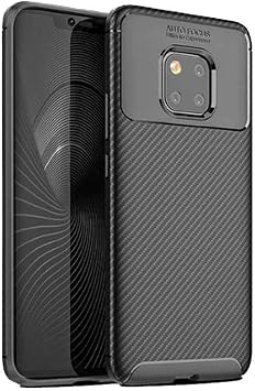 Aksesuarcim Huawei ile Uyumlu Mate 20 Pro Kılıf Silikon İnce Karbon Lüx Parmak İzi Yapmayan Tarz Kapak Siyah
