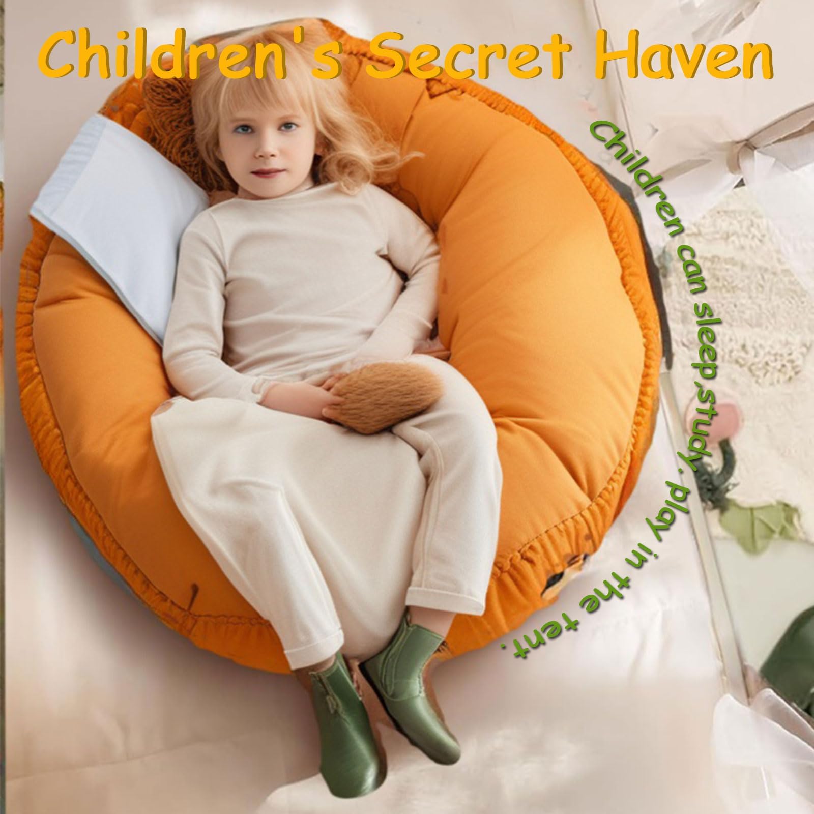 Tienda de Campaña Infantil, Tienda de Princesa, Tienda de campaña para niños con Nubes, Mariposas, Casa de Juegos para Interiores y Exteriores, Casitas Infantiles Jardin para Niños 3 a 7 años