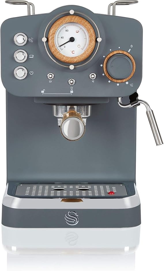 Swan Espresso Machine, 15 Bars of Pressure, Milk Frother, 1.2L Tank